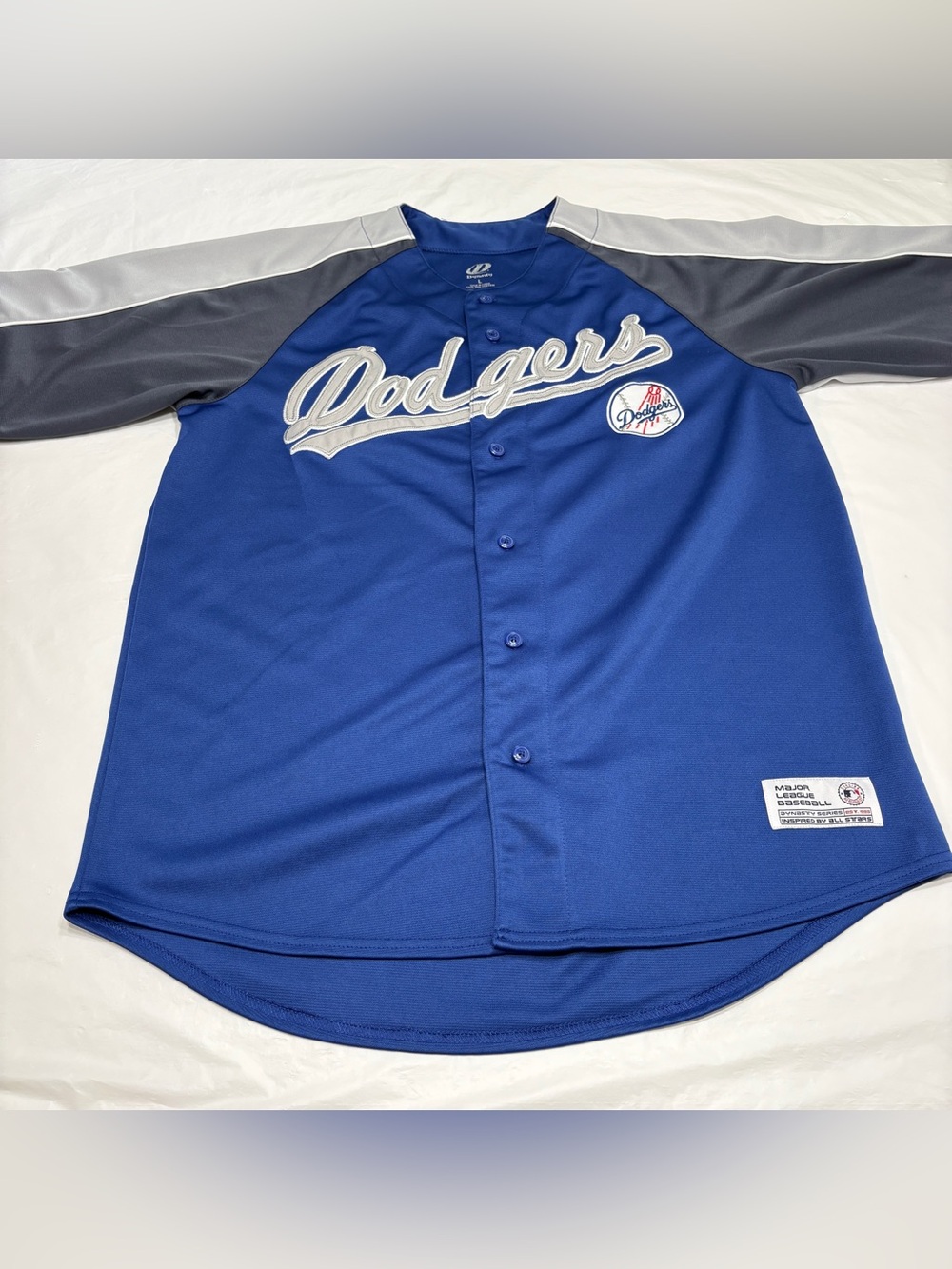 Los Angeles LA Dodgers Dynasty Blue White Stitched Baseball Jersey Men's Large